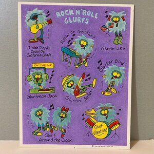 Vintage Hallmark 1984 Rock 'N' Roll Glurfs Fuzzy Stickers